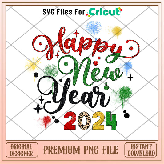 Mickey happy newyear 2024 png, mickey png, christmas png
