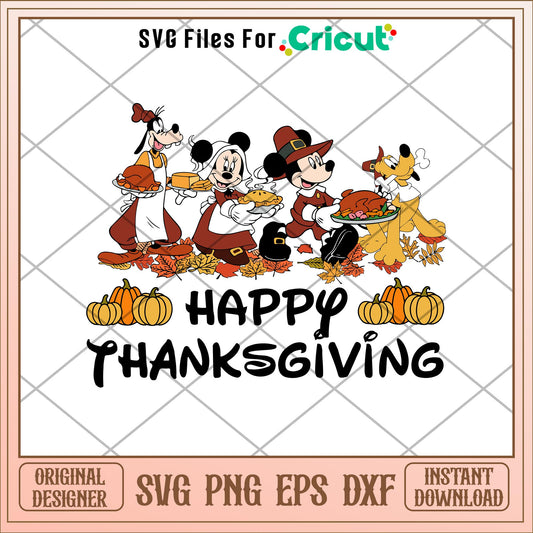 Mickey happy thanksgiving svg, mickey svg, halloween svg