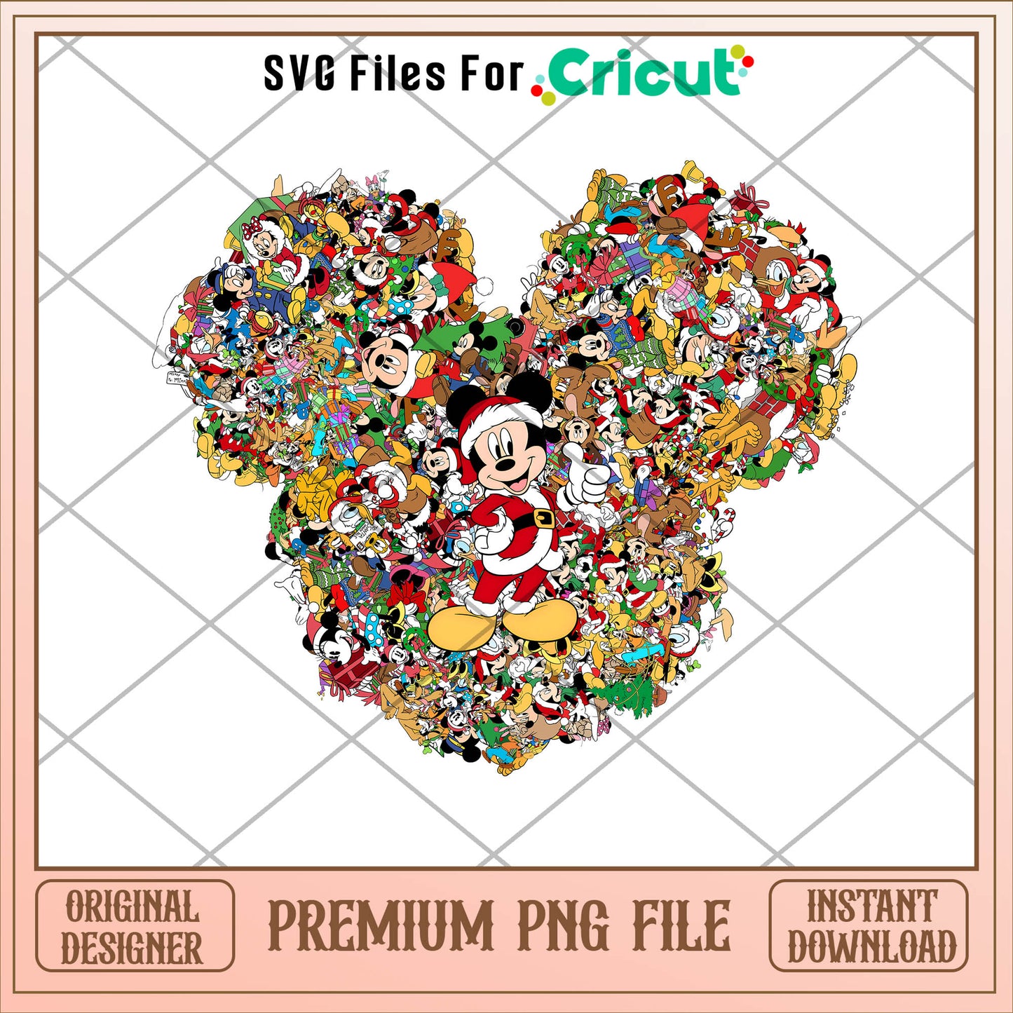 Mickey head disney character png, mickey png, christmas png