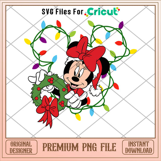 Mickey head light minnie mouse png, mickey png, christmas png