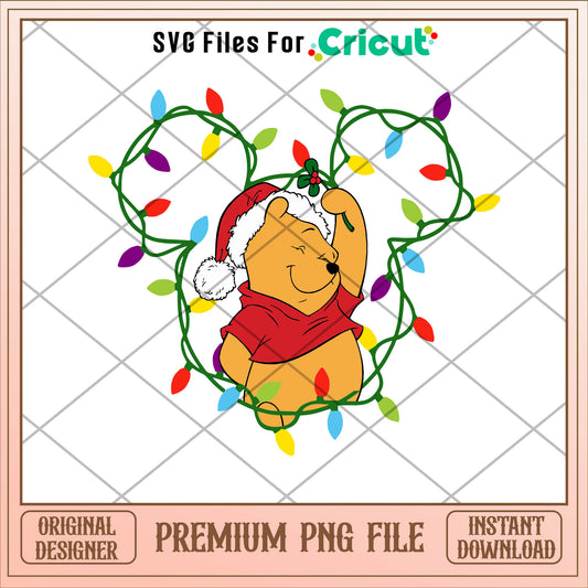 Mickey head light winnie the pooh png, mickey png, christmas png