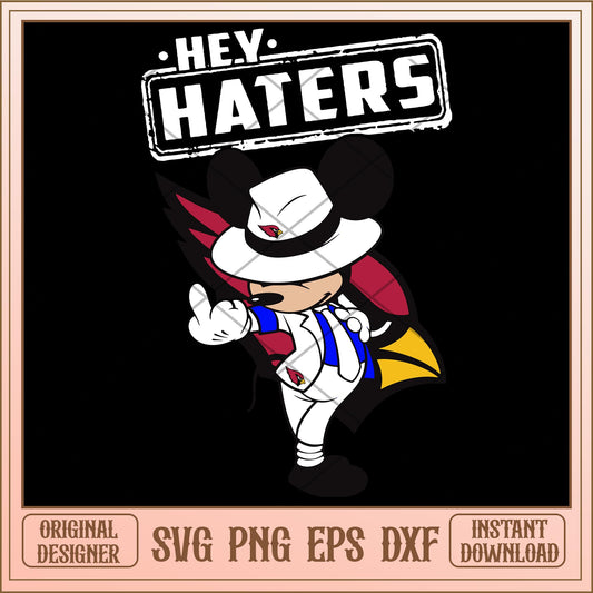 Mickey mouse Hey haters Arizona Cardinals svg, Disney characters svg, digital download