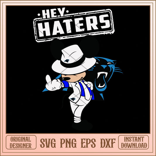 Mickey mouse Hey haters Carolina Panthers svg, Disney characters svg, digital download