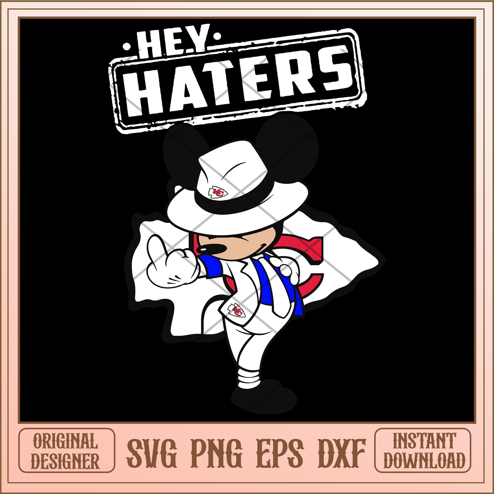 Mickey mouse Hey haters Chiefs svg, Disney characters svg, digital download