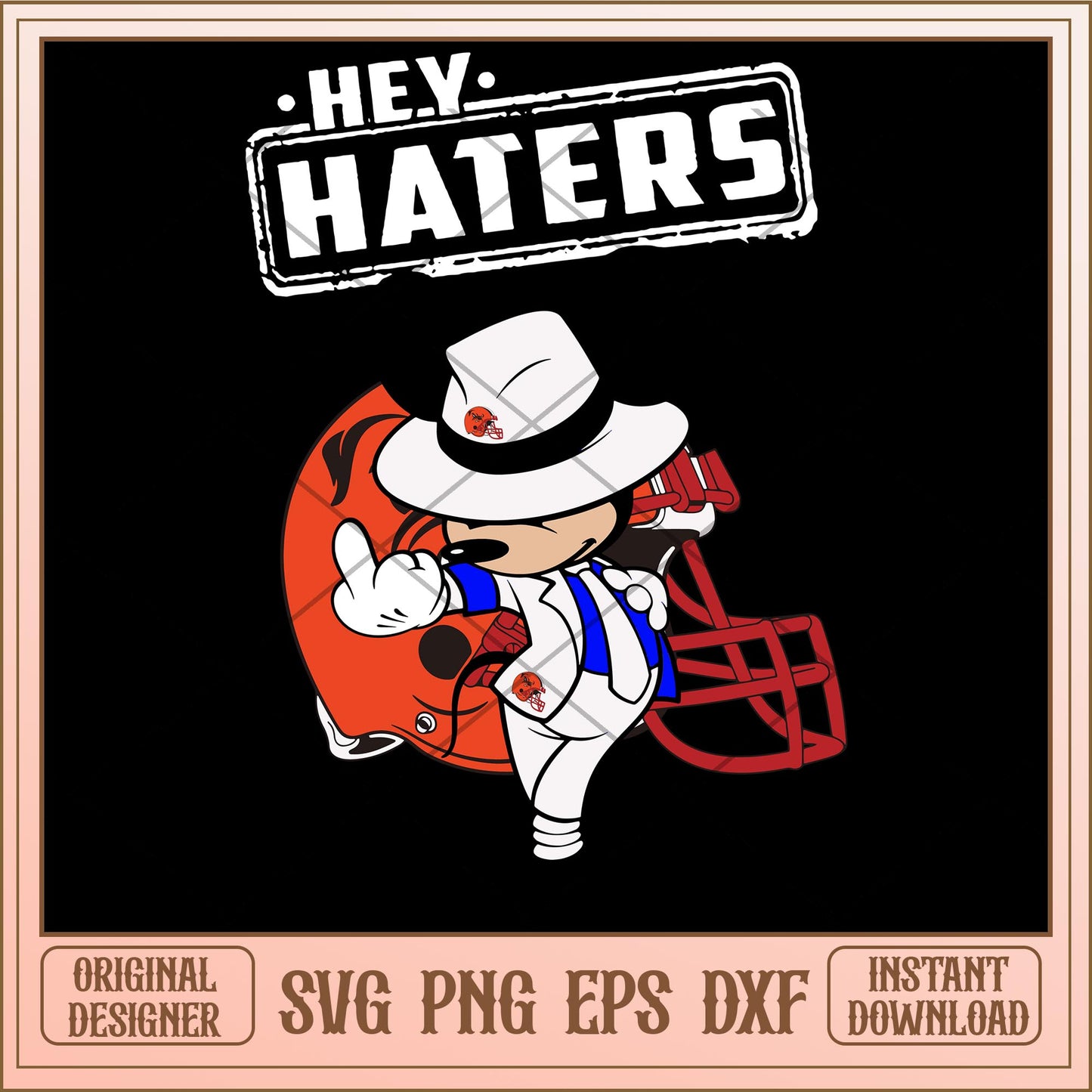 Mickey mouse Hey haters Clevelend Browns svg, Disney characters svg, digital download
