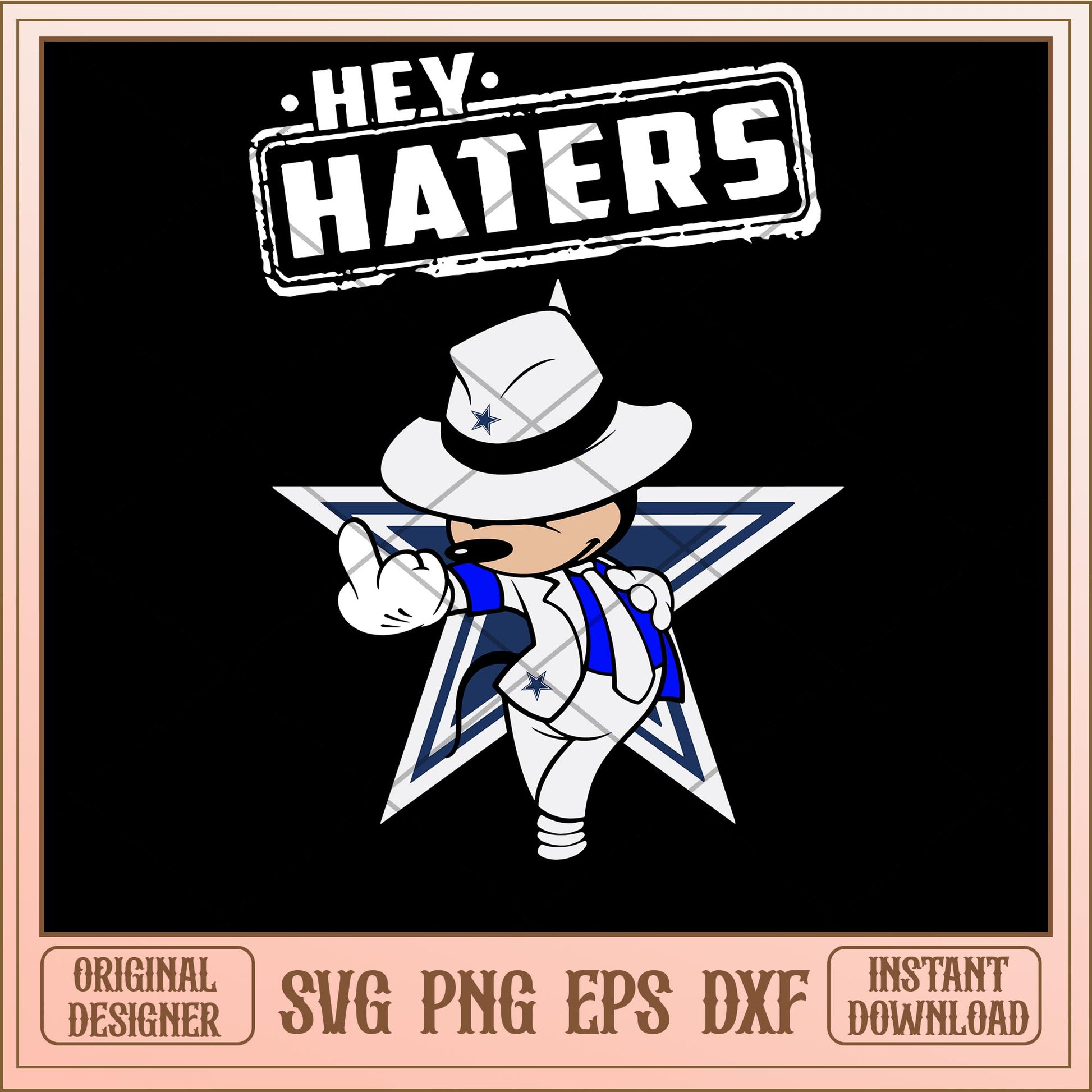 Mickey mouse Hey haters Cowboys svg, Disney characters svg, digital download