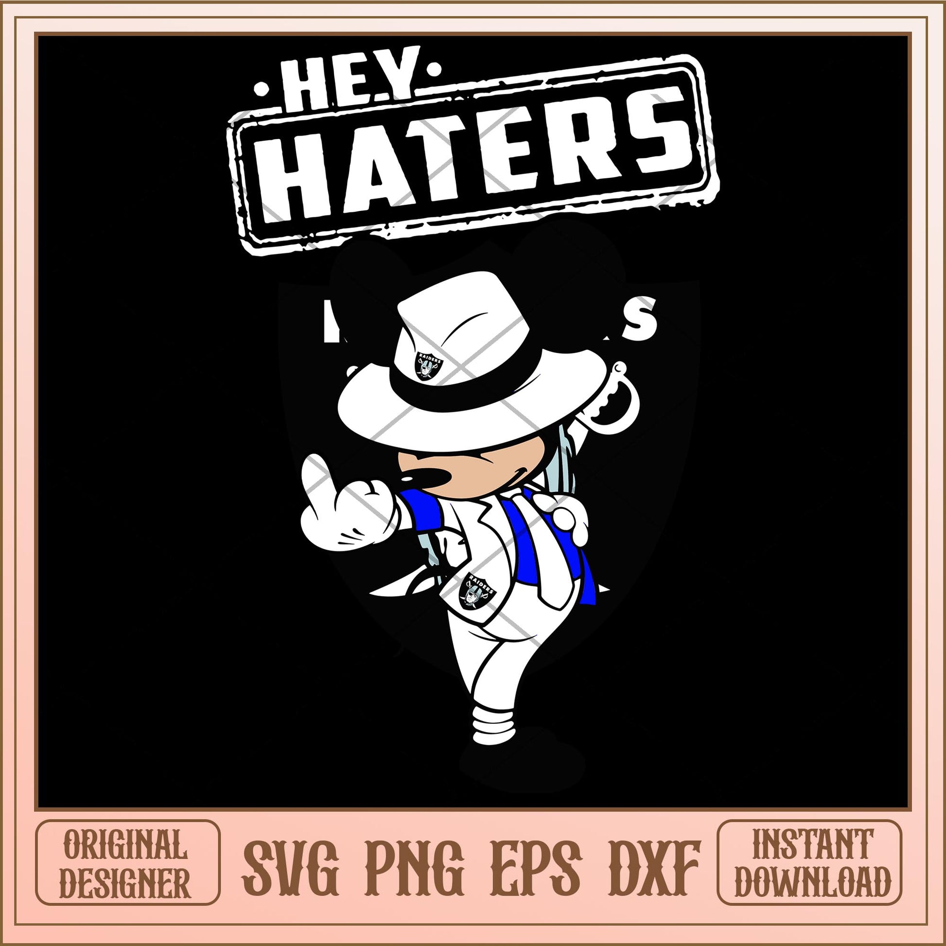 Mickey mouse Hey haters Raiders svg, Disney characters svg, digital download