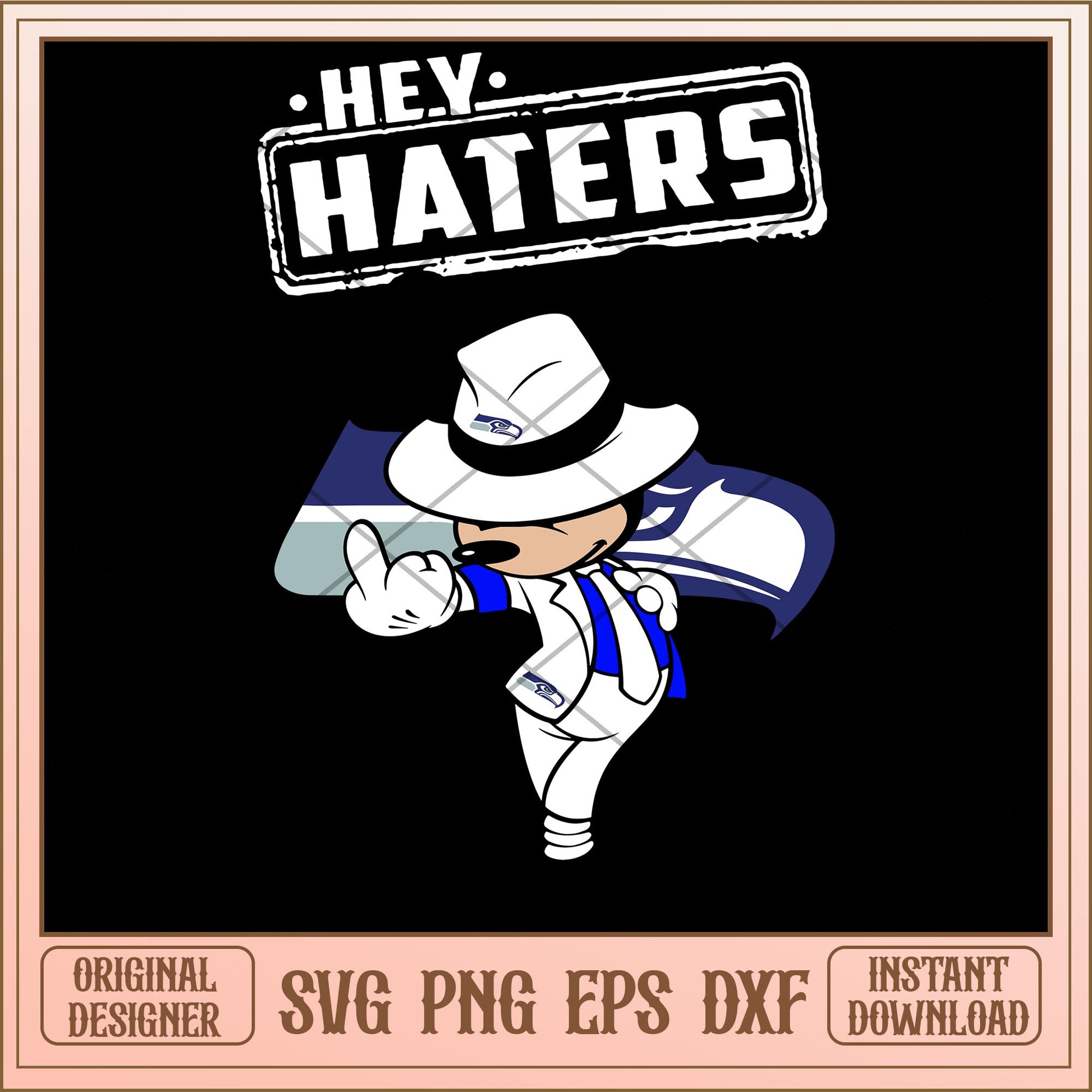 Mickey mouse Hey haters Seattle Seahawks svg, Disney characters svg, digital download