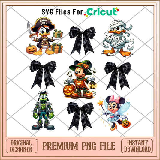 Mickey mouse and black bow png, mickey mouse png, halloween png