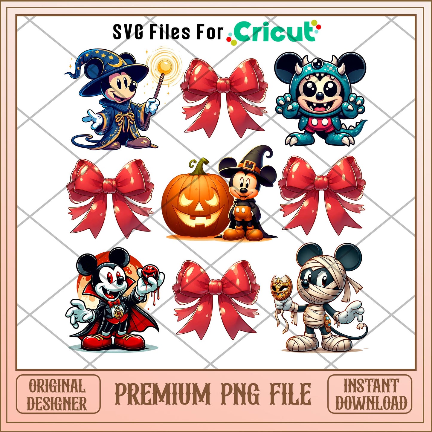 Mickey mouse and red bow png, mickey mouse png, halloween png