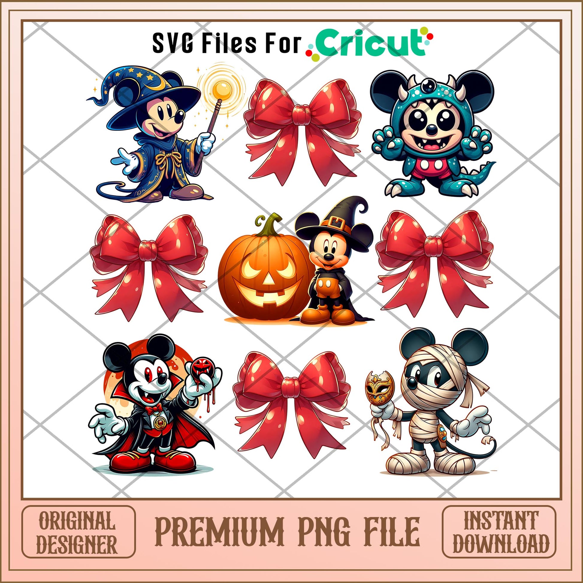 Mickey mouse and red bow png, mickey mouse png, halloween png
