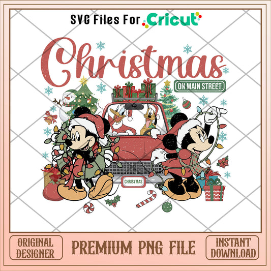 Mickey mouse christmas on main street png, mickey png, christmas png
