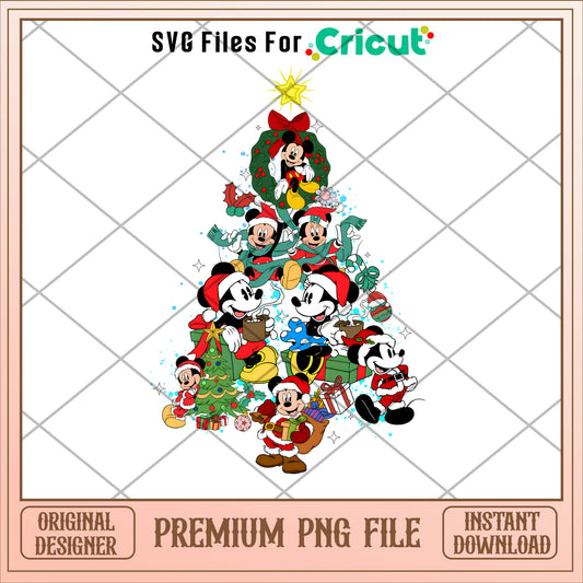 Mickey mouse santa christmas tree png, mickey png, christmas png