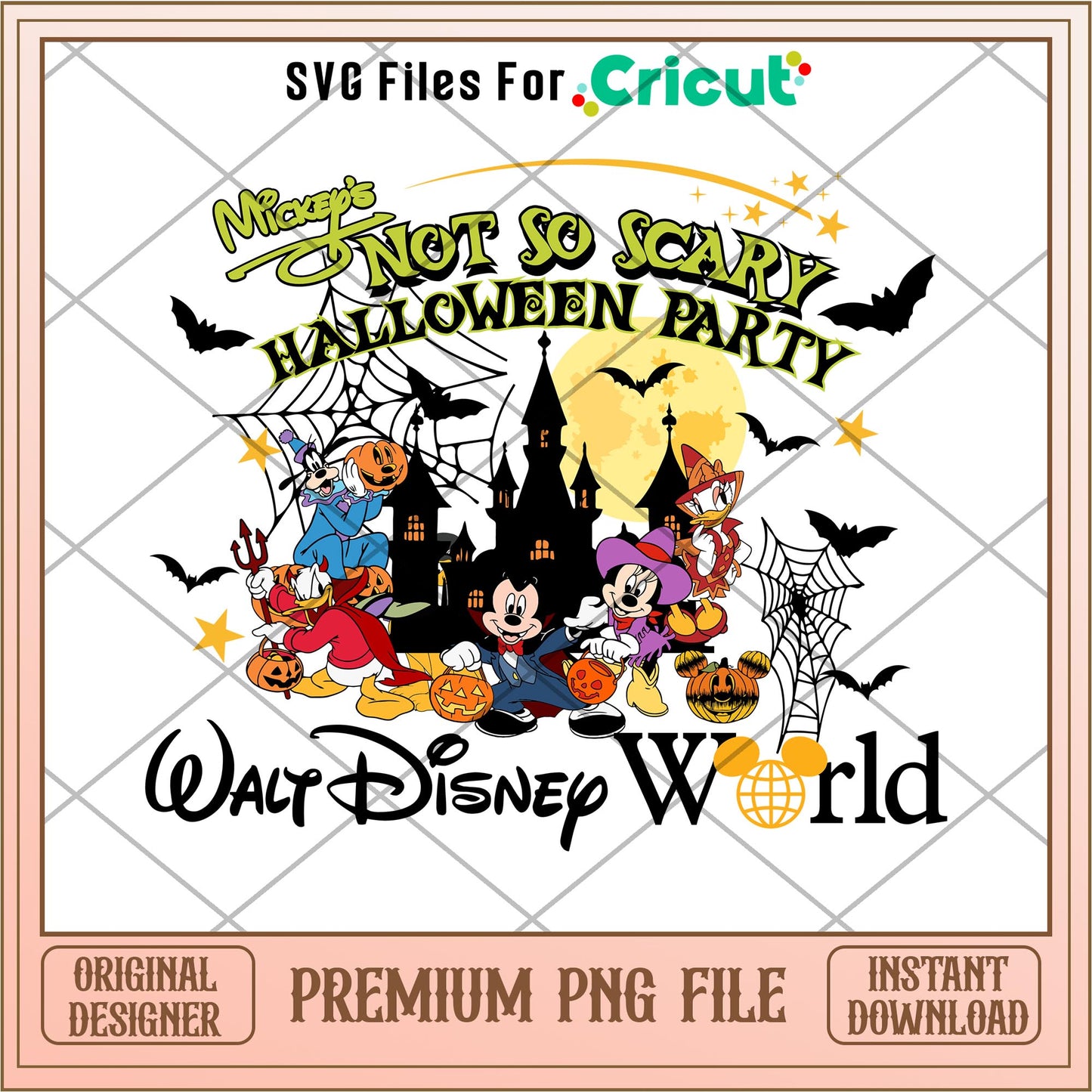 Mickey's Not So Scary Halloween Party WALT Disney World png, Disney characters png, Digital Download