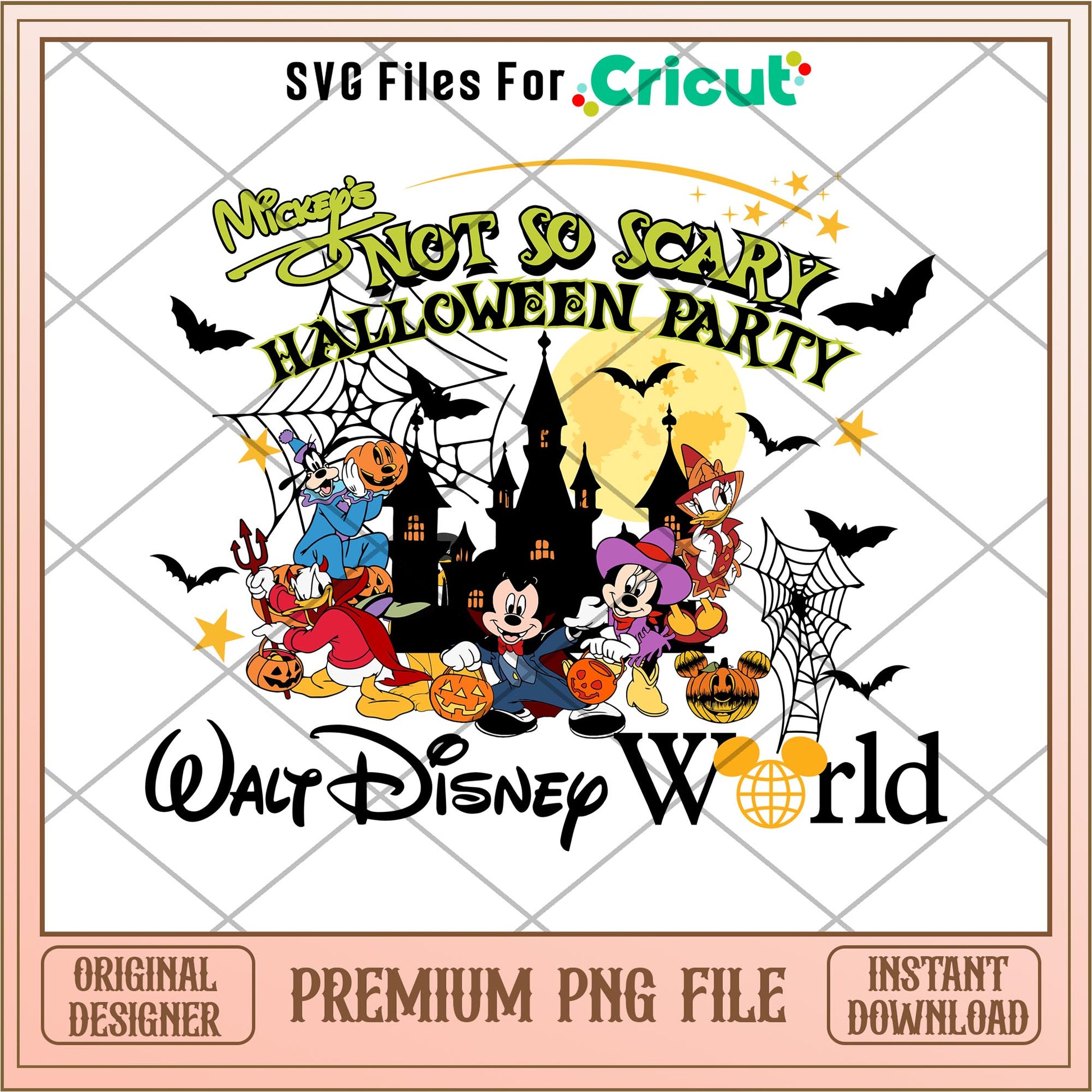 Mickey's Not So Scary Halloween Party WALT Disney World png, Disney characters png, Digital Download