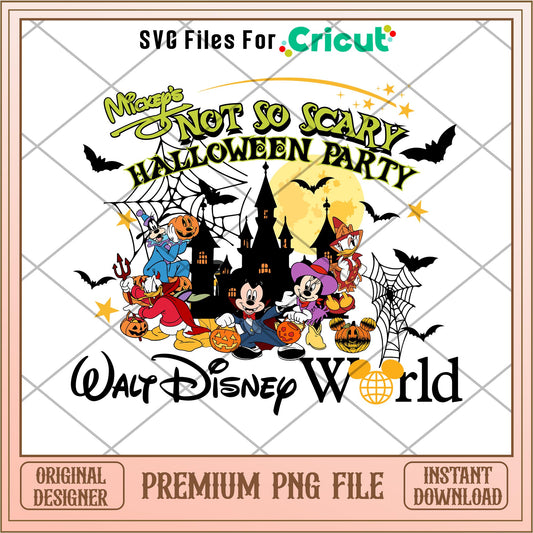 Mickey's Not So Scary Halloween Party WALT Disney World png, Disney characters png, Digital Download