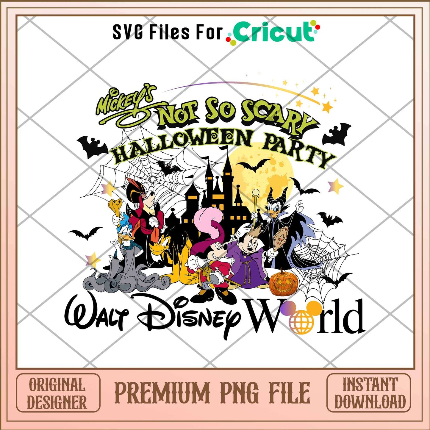 Mickey's Not So Scary Halloween Party Walt Disney World png, Disney characters png, Digital Download