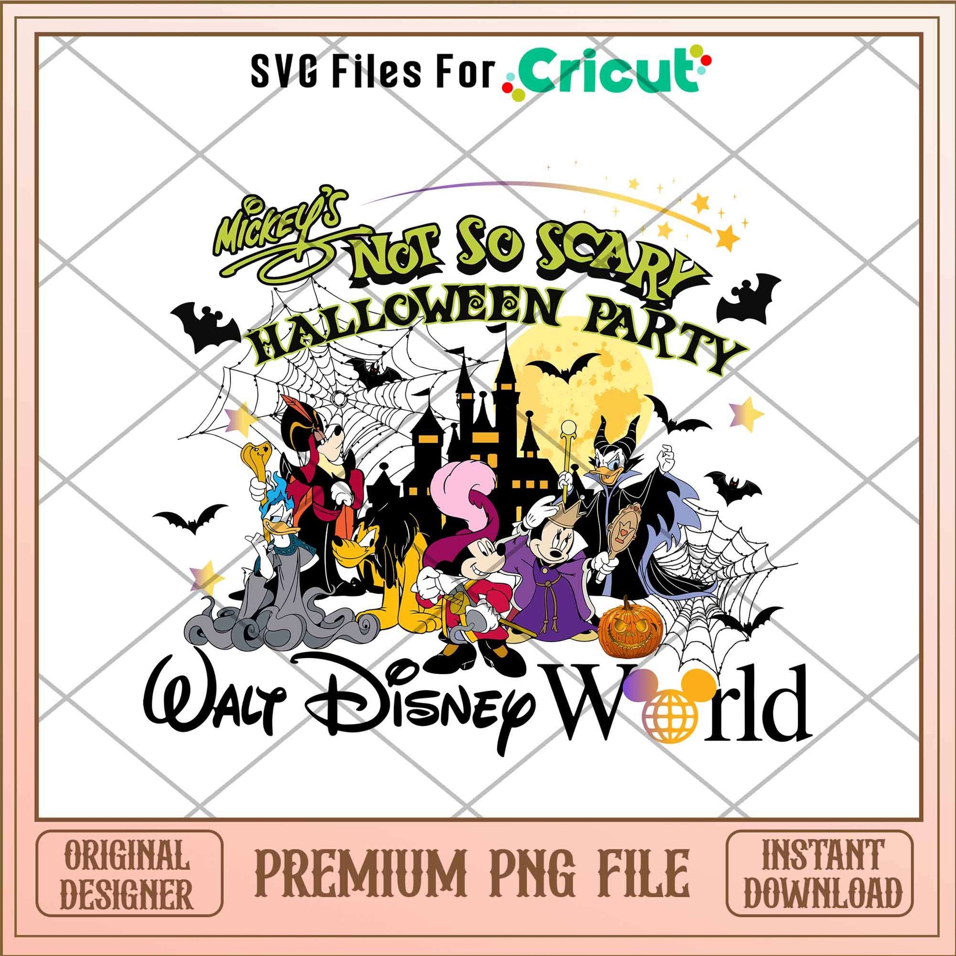 Mickey's Not So Scary Halloween Party Walt Disney World png, Disney characters png, Digital Download