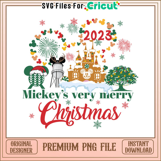 Mickey's very merry christmas 2023 png, disney merry christmas png