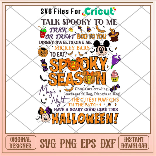Mickey talk spooky to me svg, mickey svg, halloween svg