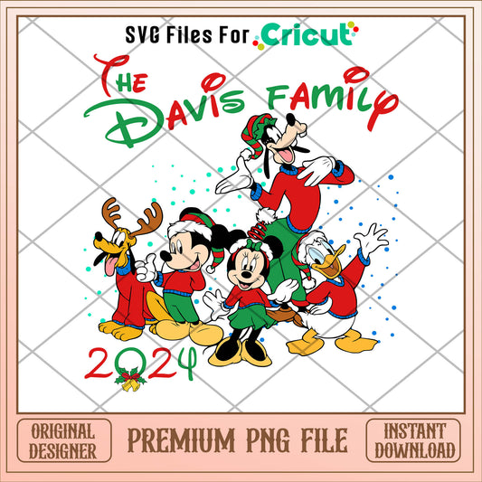Mickey the davis family 2024 png, mickey png, christmas png