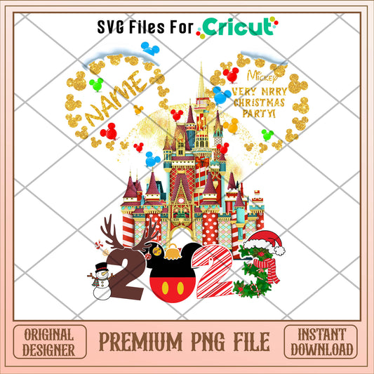 Mickey very marry christmas name png, mickey png, christmas png