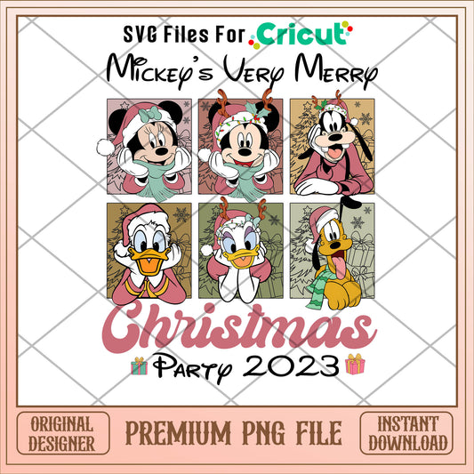 Mickey very marry christmas party 2023 png, mickey png, christmas png