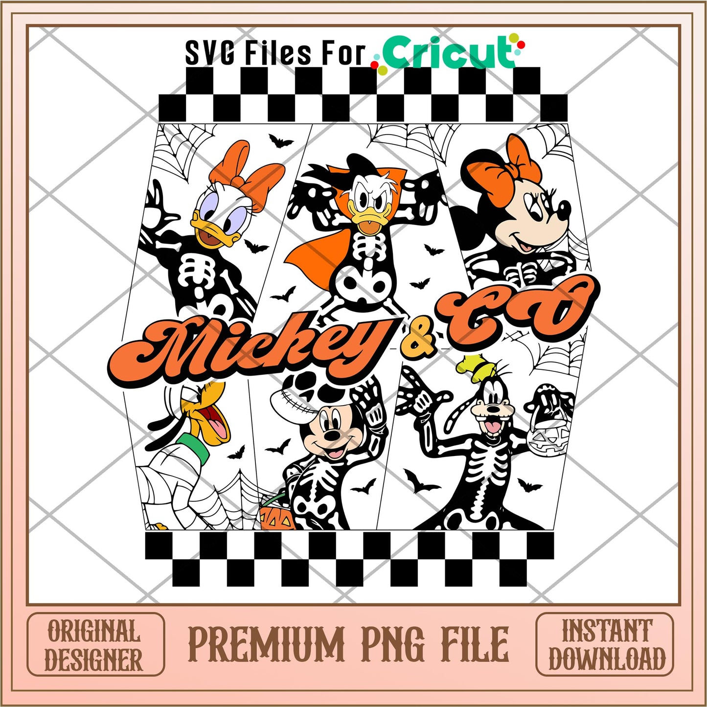 Mickey and Co Mouse And Friend Skeleton  png, Disney characters png, Digital Download