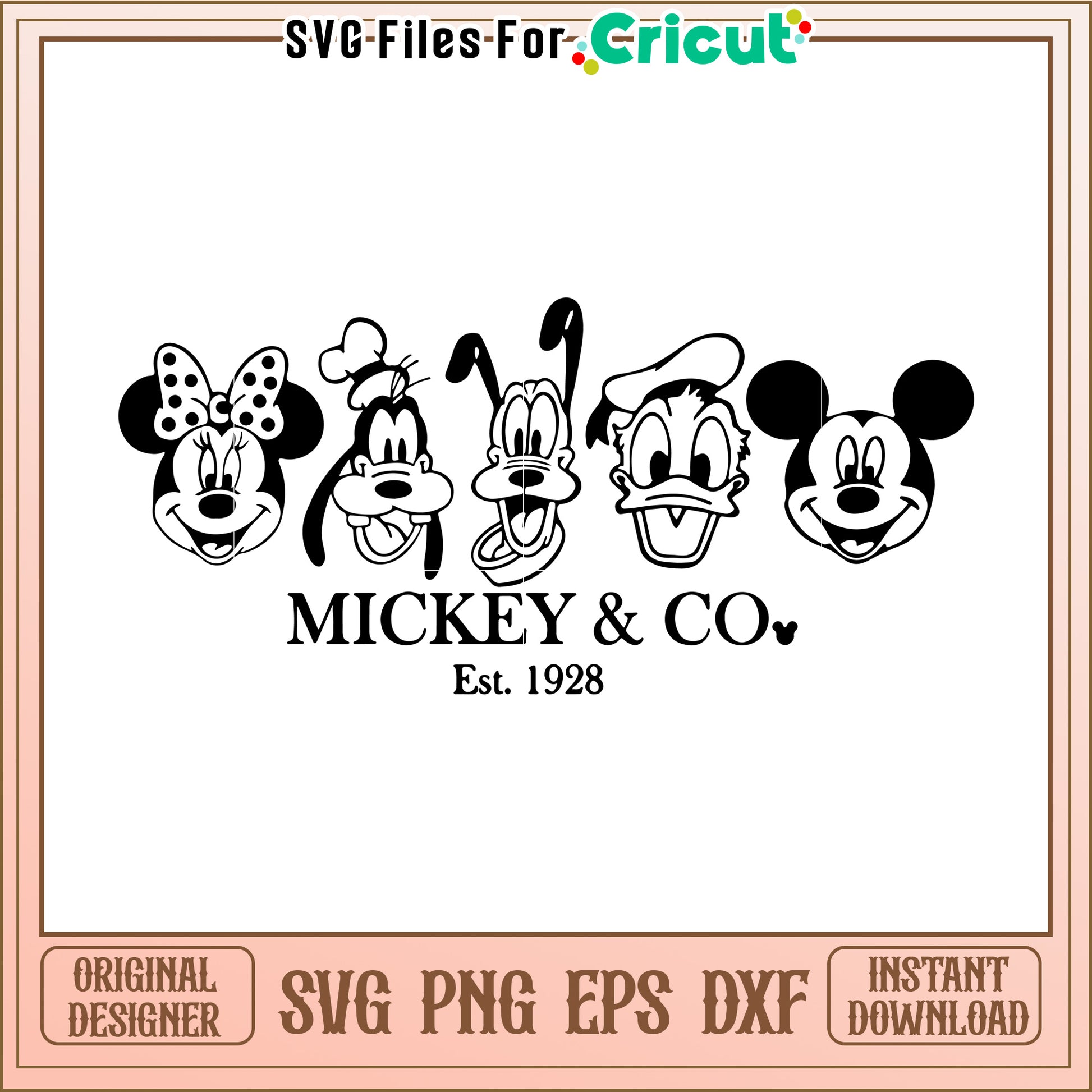 Mickey and Co SVG Design Disney Characters Instant Download File