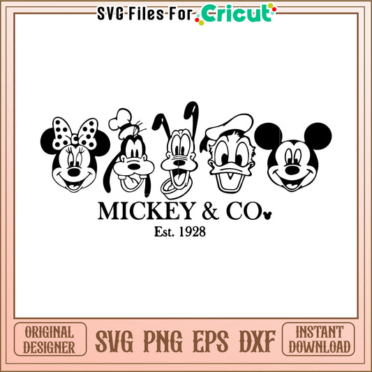 Mickey and Co SVG Design Disney Characters Instant Download File