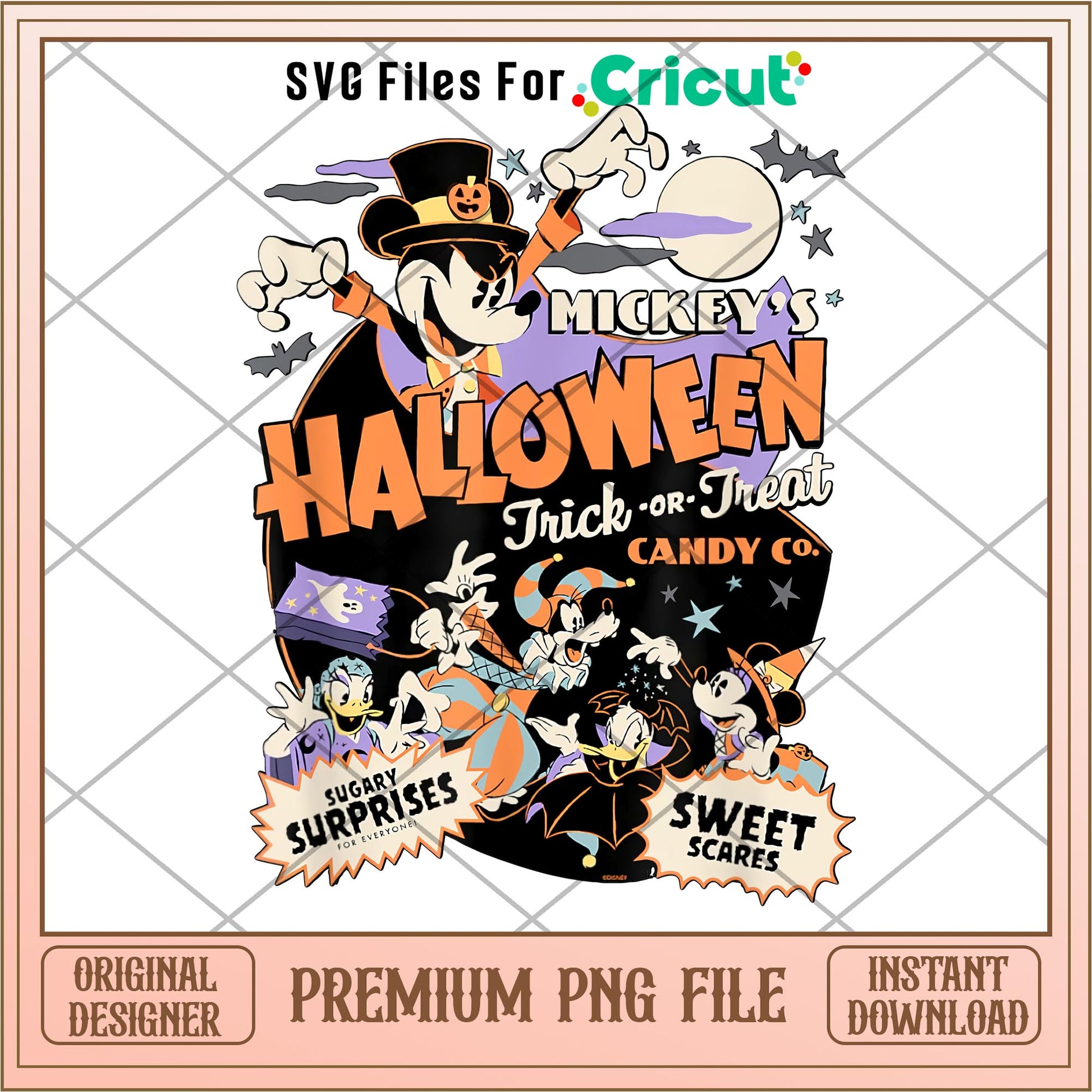 Mickey and Friends Disney Halloween png, Disney characters png, Digital Download