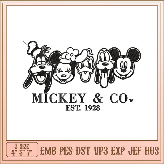 Mickey and Friends Embroidery Design for Craft Projects