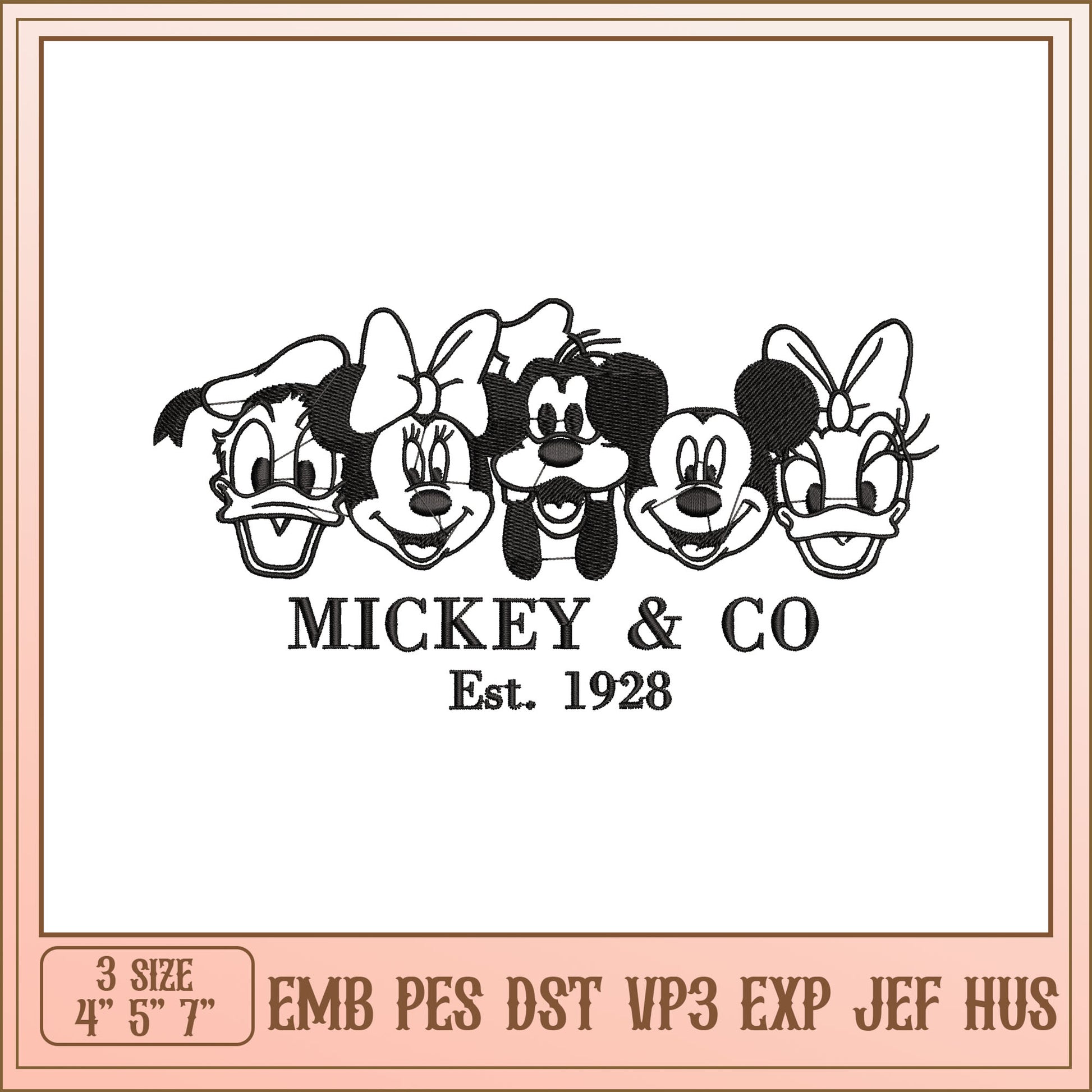 Mickey and Friends Embroidery Design for Creative Projects