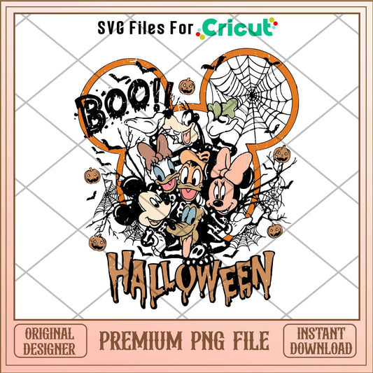 Mickey and Friends Halloween  boo png, Disney characters png, Digital Download