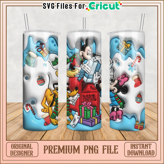 Mickey and Friends Holiday Tumbler Design for Cricut DownloadPNG