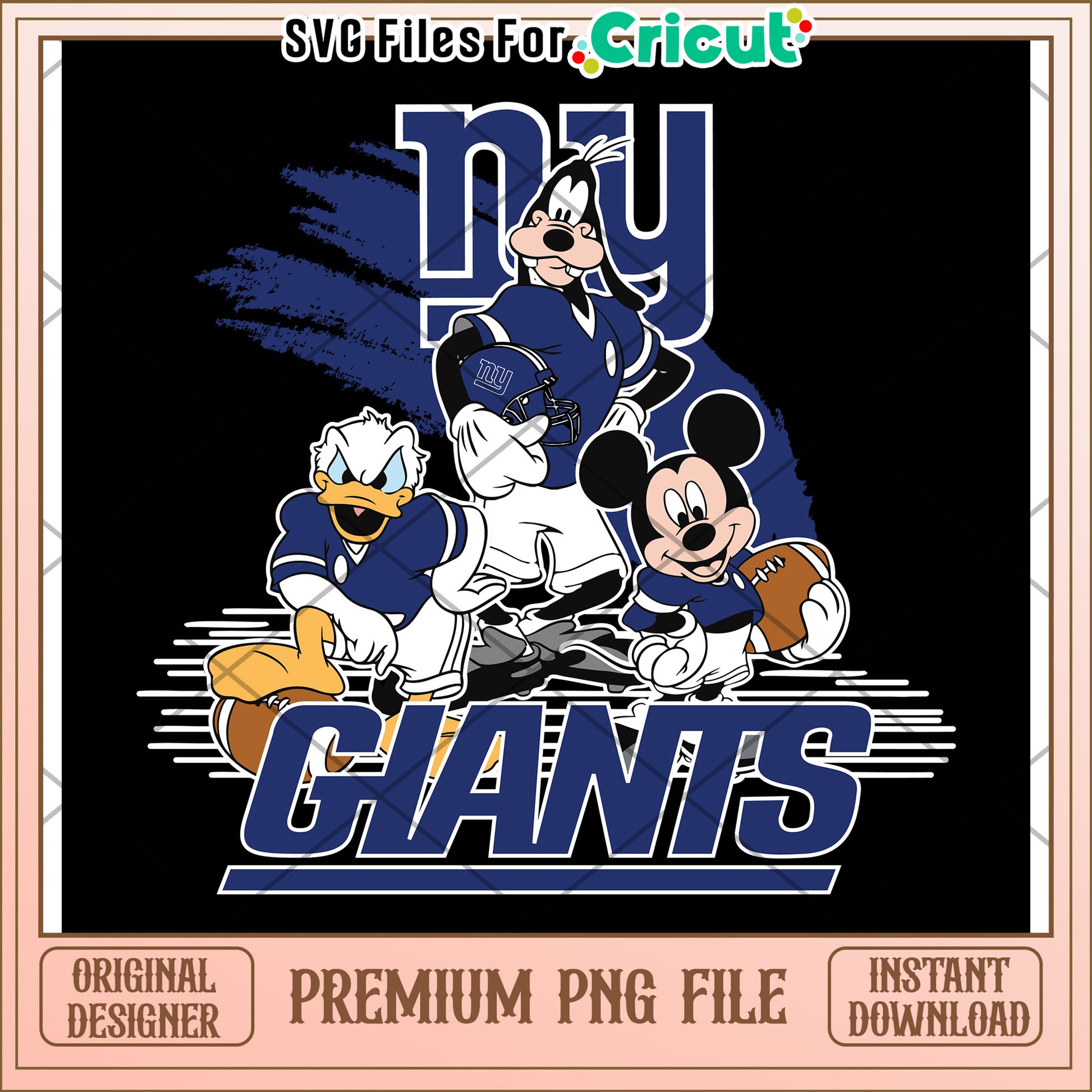 Mickey and Friends NY Giants PNG Design, perfect for sports fans