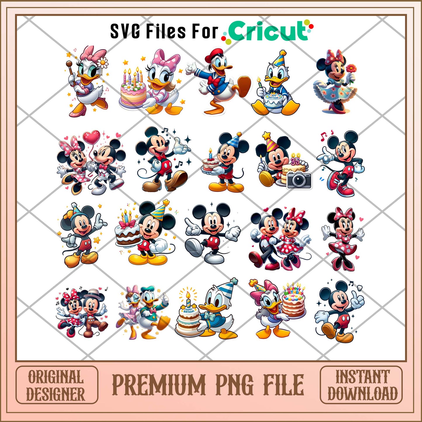 Mickey and Friends colorful art png bundle, Disney bundle