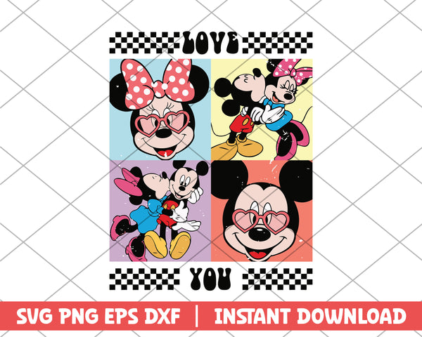 Mickey and Mini love you   svg