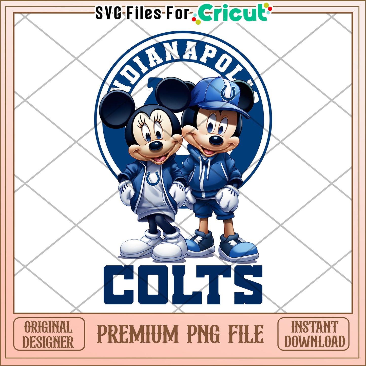 Mickey and Minnie Indianapolis Colts PNG file, perfect for Cricut projects