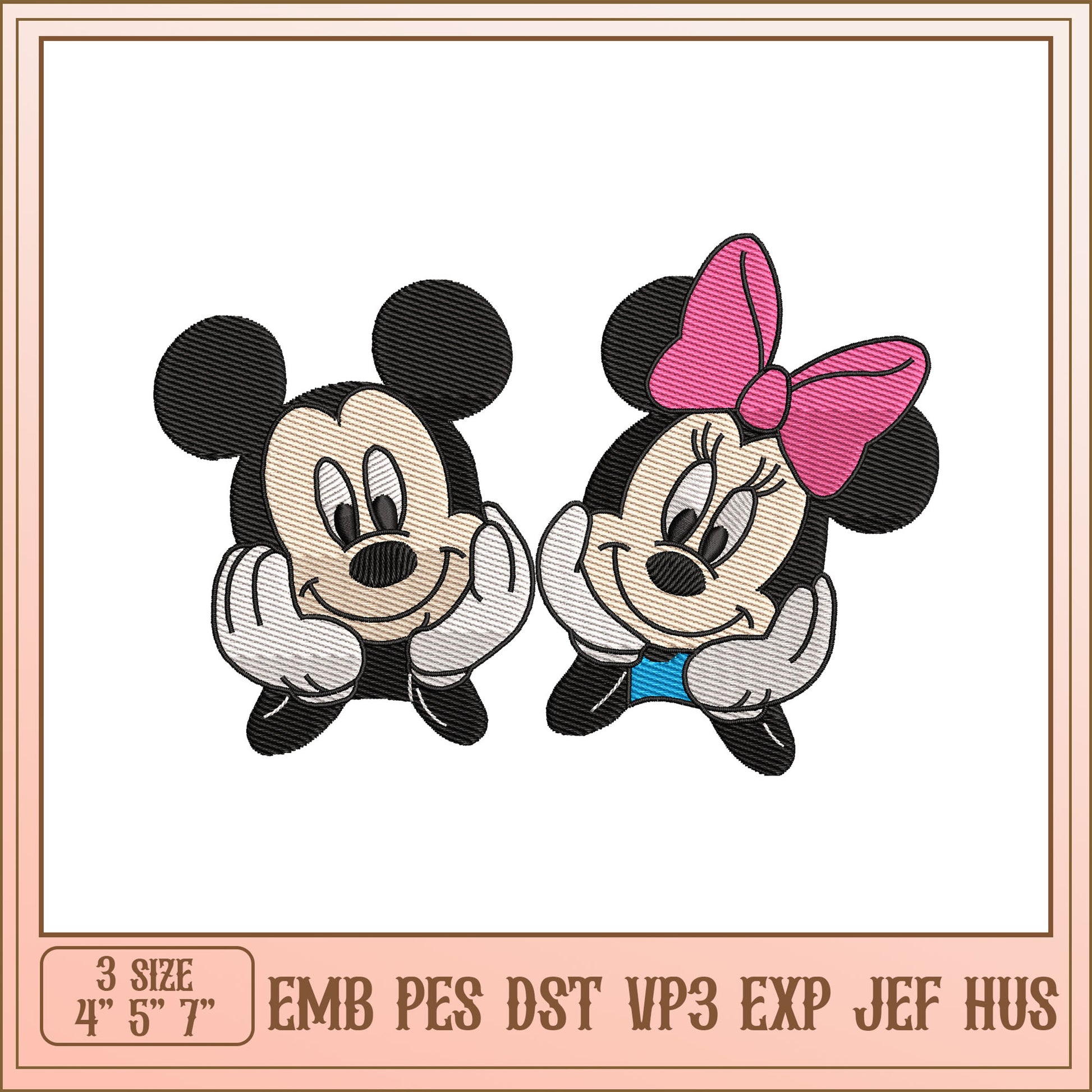 Mickey and Minnie Mouse Embroidery Design Set for All Machines
