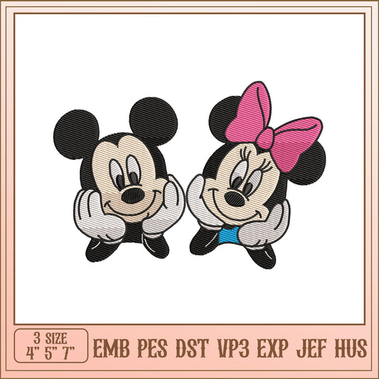 Mickey and Minnie Mouse Embroidery Design Set for All Machines