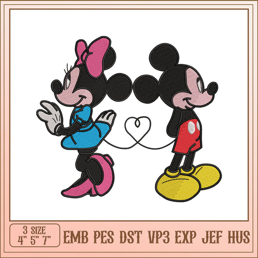 Mickey and Minnie Mouse Embroidery Design for All Formats