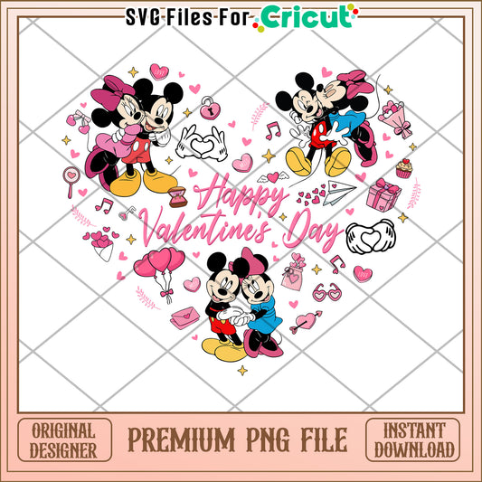 Mickey and Minnie Mouse Happy Valentines Day PNG File