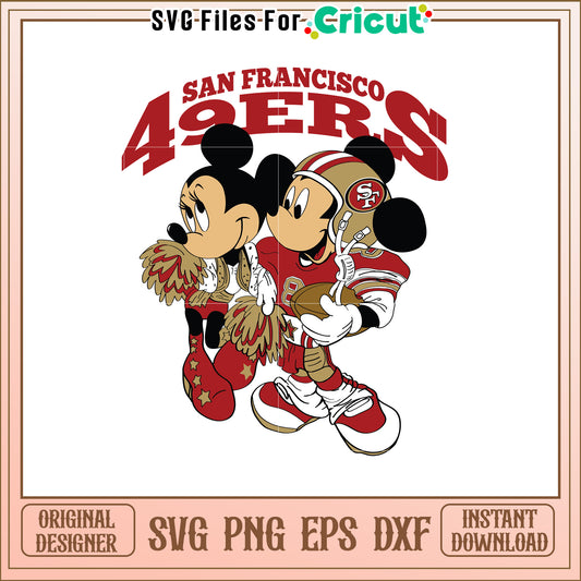 Mickey and Minnie San Francisco 49ers SVG Design