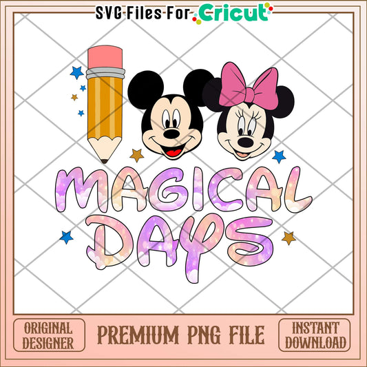 Mickey and Minnie magical days png, magic school png, school png