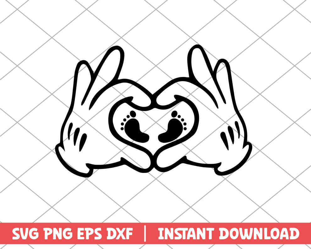 Mickey and baby foot disney svg – svg files for cricut