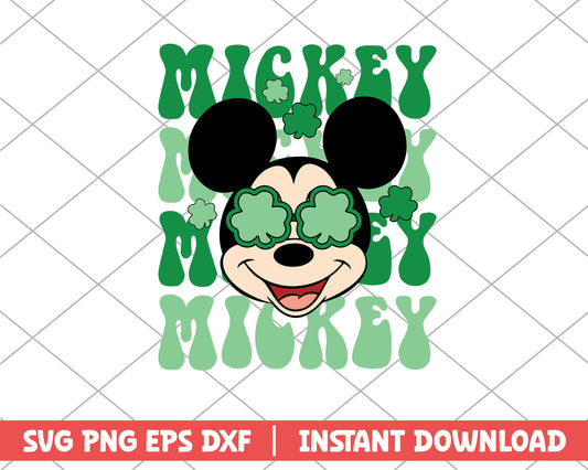 Mickey and clover sunglasses svg 