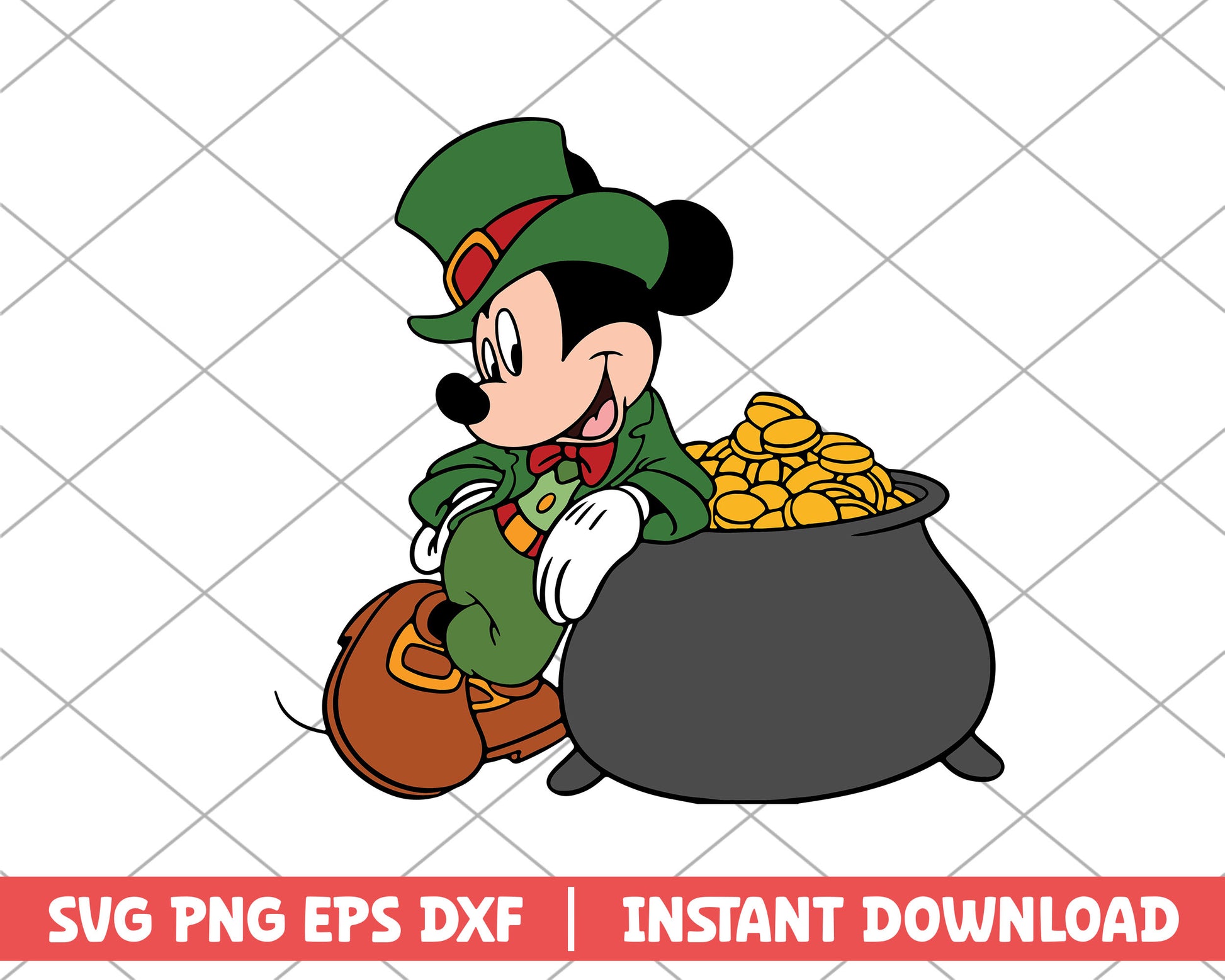 Mickey and coin st.patrick day svg 