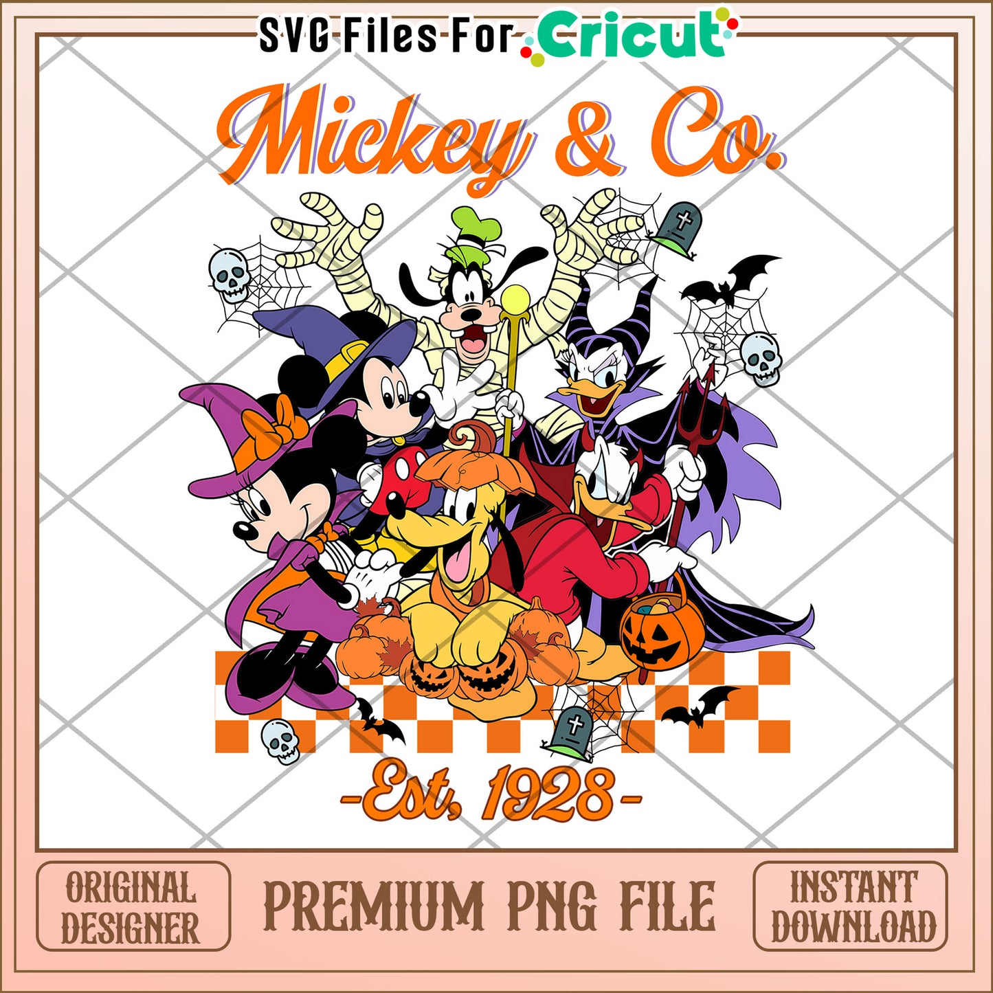 Mickey and co png, halloween season png, halloween decor png