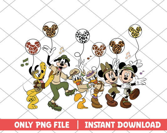 Mickey and friend animal kingdom disney png